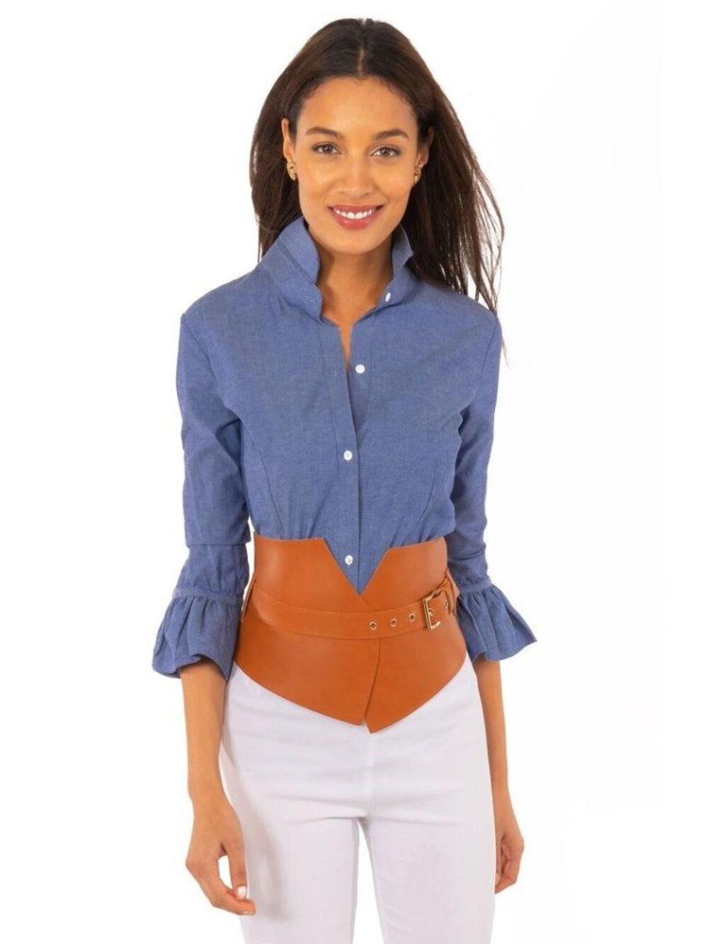 Gretchen Scott Priss Blouse Chambray size XS
